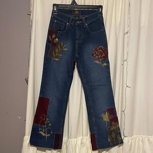 Route 66 Kids Blue Jeans with Red and Gold Patches